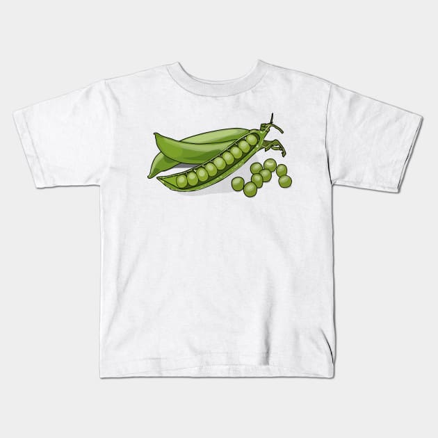 Pea cartoon illustration Kids T-Shirt by Miss Cartoon